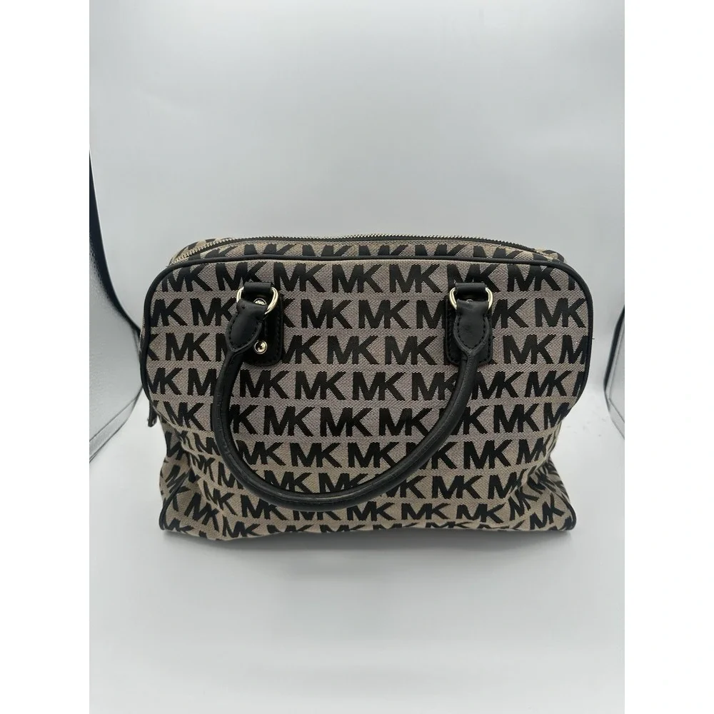 Boston Handbag With Monogram On CanvasMichael Kors Satchel